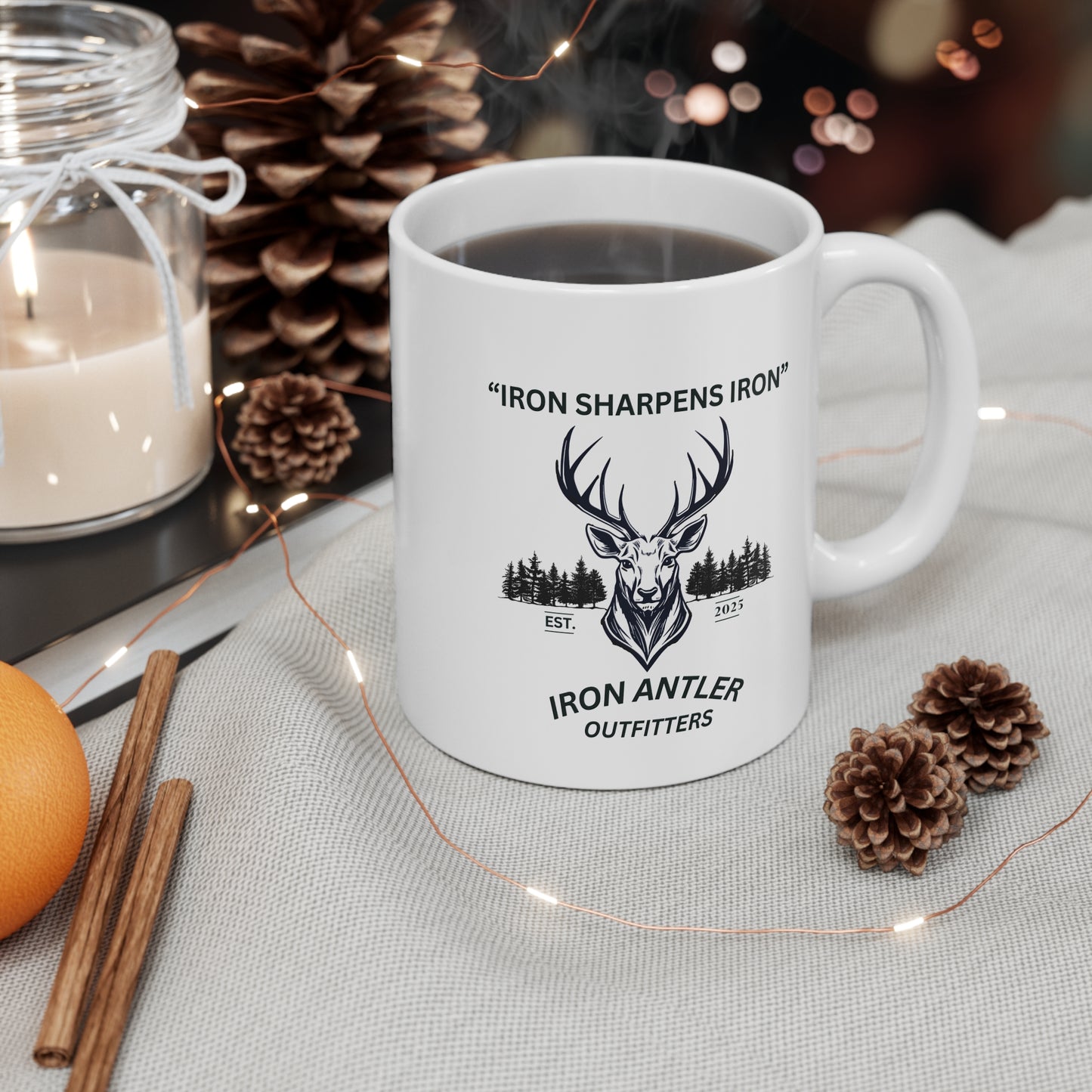 Mug: Coffee Mug Iron Antler Outfitters, Wildlife Enthusiast Gift, Deer Antler